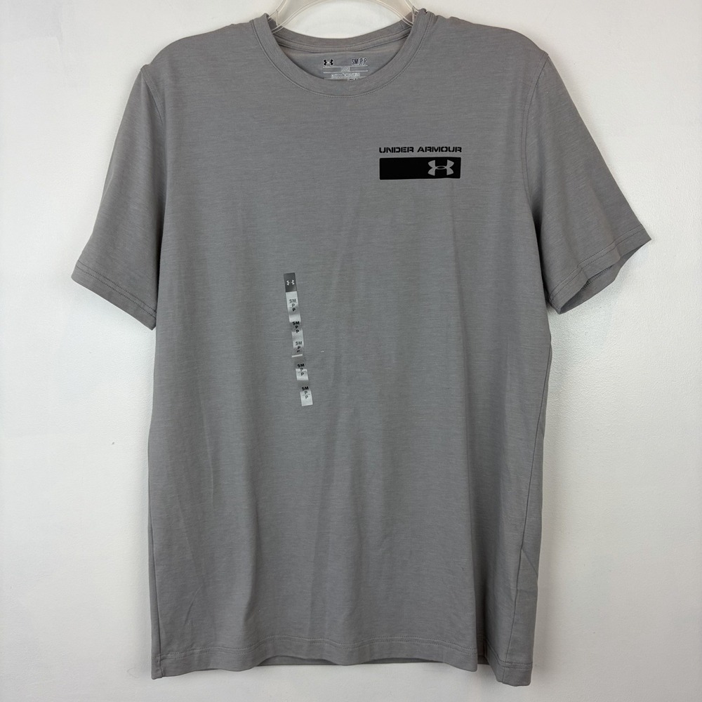 Under Armour T-Shirt Heatgear Mens Small Gray Short Sleeve Loose Sporty Gym New